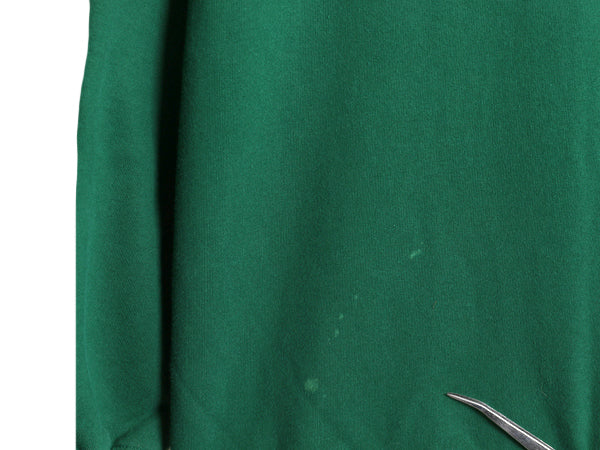 90s USA製 ランズエンド 無地 スウェット メンズ L オールド トレーナー 裏起毛 ヘビーウェイト ブランク クルーネック シンプル グリーン 