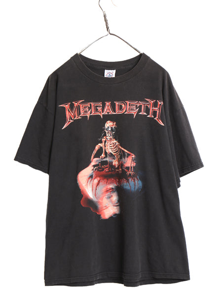 00s ★ メガデス スカル イラスト プリント Tシャツ メンズ XL 古着 オールド オフィシャル 当時物 バンド ロック メタル 大きいサイズ 黒