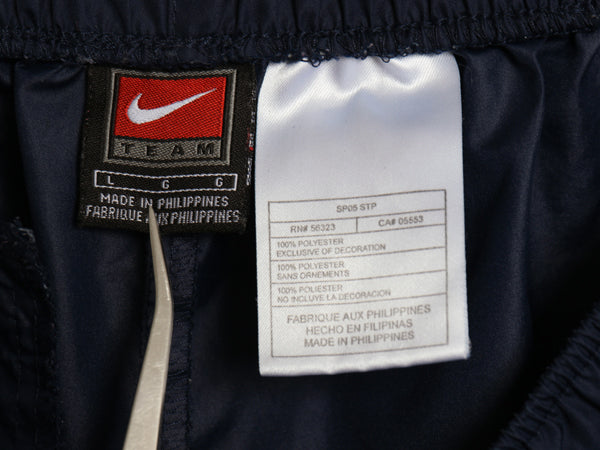 00s ナイキ ナイロン トラック パンツ メンズ L / オールド ウォームアップ ポケット付き イージーパンツ スポーツ スウッシュ シンプル 紺