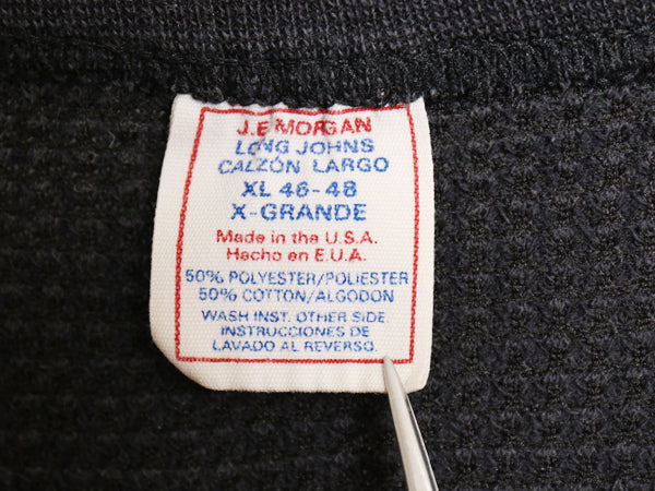 90s USA製 ジェーイーモーガン 長袖 サーマル Tシャツ XL 小さめ メンズ L 程/ オールド クルーネック アンダーシャツ ワッフル ブラック