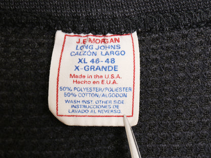 90s USA製 ジェーイーモーガン 長袖 サーマル Tシャツ XL 小さめ メンズ L 程/ オールド クルーネック アンダーシャツ ワッフル ブラック
