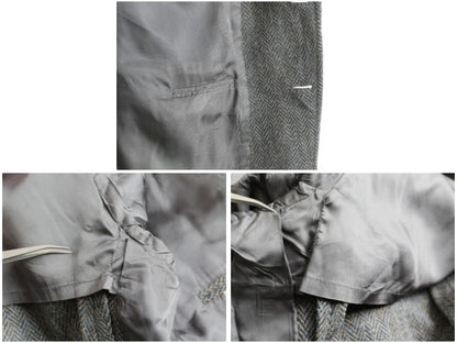 80s USA製 ハリスツイード テーラード ジャケット メンズ XL 程 ヴィンテージ ブレザー ツイード ウール ヘリンボーン ストライプ トラッド