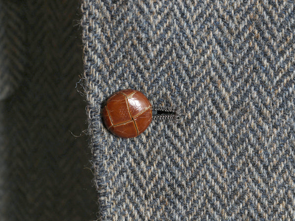 80s USA製 ハリスツイード テーラード ジャケット メンズ XL 程 ヴィンテージ ブレザー ツイード ウール ヘリンボーン ストライプ トラッド