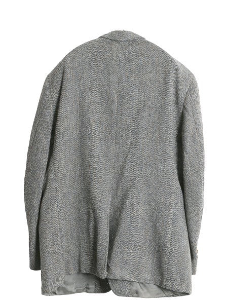 80s USA製 ハリスツイード テーラード ジャケット メンズ XL 程 ヴィンテージ ブレザー ツイード ウール ヘリンボーン ストライプ トラッド