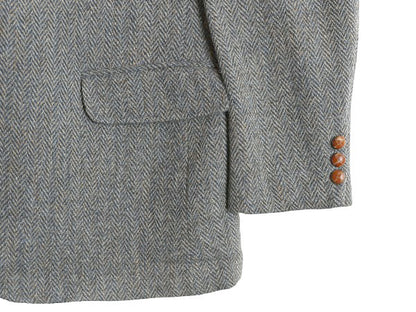 80s USA製 ハリスツイード テーラード ジャケット メンズ XL 程 ヴィンテージ ブレザー ツイード ウール ヘリンボーン ストライプ トラッド