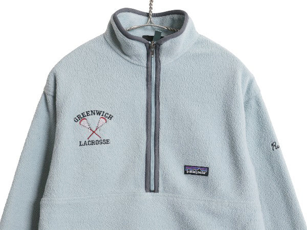 パタゴニア マースピアル シンチラ フリース ジャケット キッズ L レディース S 程 古着 06年製 プルオーバー ハーフジップ カレッジ 刺繍