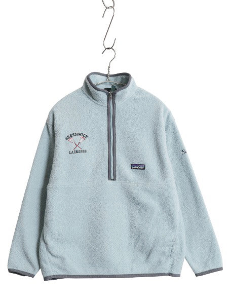 パタゴニア マースピアル シンチラ フリース ジャケット キッズ L レディース S 程 古着 06年製 プルオーバー ハーフジップ カレッジ 刺繍