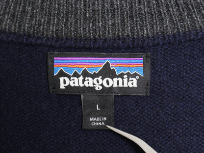 パタゴニア ハーフジップ ニット セーター メンズ L / 17年製 アウトドア 高級 カシミヤ ウール プルオーバー ハイネック 無地 ネイビー