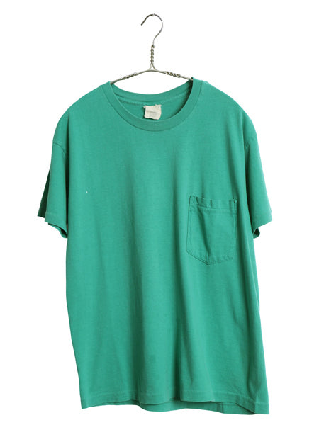 80s オールド ギャップ ポケット付き 無地 半袖 Tシャツ メンズ S 程 / ヴィンテージ シングルステッチ ポケT 耳付き ブランク ターコイズ
