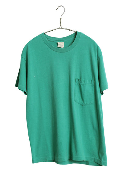 80s オールド ギャップ ポケット付き 無地 半袖 Tシャツ メンズ S 程 / ヴィンテージ シングルステッチ ポケT 耳付き ブランク ターコイズ