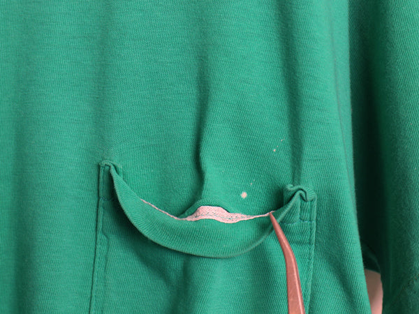 80s オールド ギャップ ポケット付き 無地 半袖 Tシャツ メンズ S 程 / ヴィンテージ シングルステッチ ポケT 耳付き ブランク ターコイズ