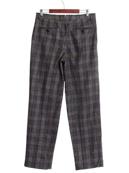 デッドストック ランズエンド ウール スラックス パンツ 32 / 新品 グレン チェック ツータック ストレート トラウザー きれいめ トラッド 