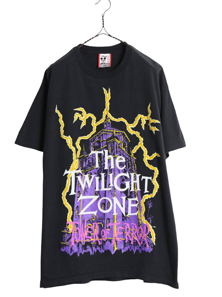 90s USA製 ★ トワイライトゾーン タワーオブテラー プリント Tシャツ メンズ L / オールド オフィシャル ドラマ ムービー ディズニー 黒