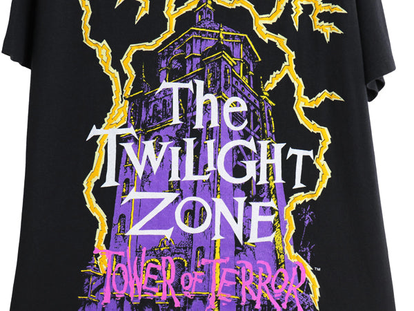 90s USA製 ★ トワイライトゾーン タワーオブテラー プリント Tシャツ メンズ L / オールド オフィシャル ドラマ ムービー ディズニー 黒