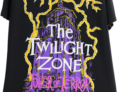 90s USA製 ★ トワイライトゾーン タワーオブテラー プリント Tシャツ メンズ L / オールド オフィシャル ドラマ ムービー ディズニー 黒