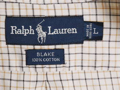 90s ラルフローレン チェック 長袖 ボタンダウン シャツ メンズ L / オールド ポロ BLAKE コットン ワンポイント ポニー 薄手 マルチカラー