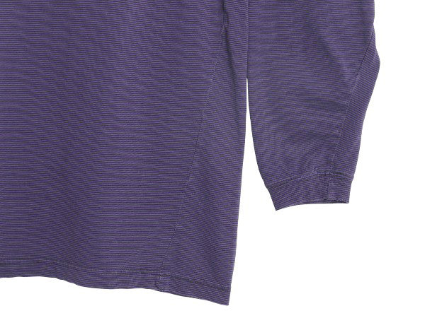 90s オールド ギャップ モックネック ボーダー ポケット付き 長袖 Tシャツ メンズ XL オールド ロンT ポケT カットソー 大きいサイズ 黒 紫
