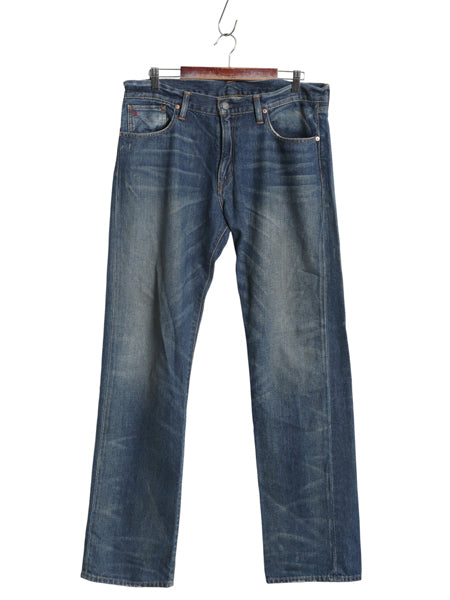 ポロ ラルフローレン デニムパンツ メンズ 34 34 ヴィンテージ 加工 ジーンズ ジーパン ストレート シングルステッチ 革パッチ ヒゲ アタリ