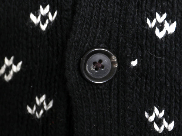 ポロ ラルフローレン ニット カーディガン メンズ S / コットン カシミヤ ノルディック バーズアイ 重ね着 前開き ポケット付き ブラック  