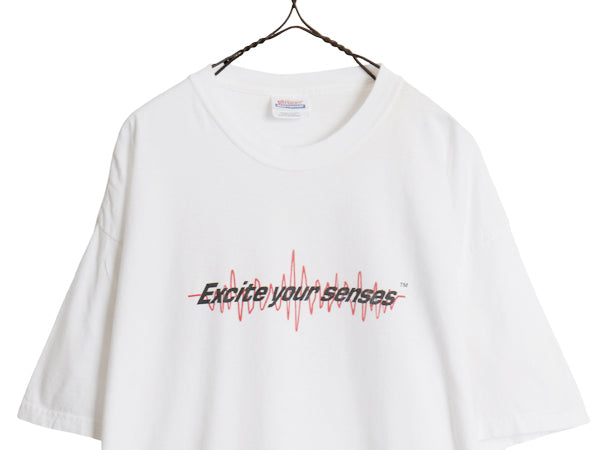 00s ★ JVC 日本ビクター プリント Tシャツ メンズ XL / 古着 オールド 企業物 ロゴ テック 音楽 当時物 ヘビーウェイト 大きいサイズ 白