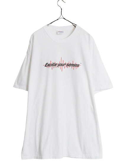00s ★ JVC 日本ビクター プリント Tシャツ メンズ XL / 古着 オールド 企業物 ロゴ テック 音楽 当時物 ヘビーウェイト 大きいサイズ 白
