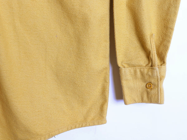70s USA製 FROSTPROOF シャモア クロス 長袖 シャツ メンズ M ヴィンテージ ネルシャツ ヘビーウェイト コットン フランネル 無地 イエロー