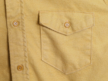 70s USA製 FROSTPROOF シャモア クロス 長袖 シャツ メンズ M ヴィンテージ ネルシャツ ヘビーウェイト コットン フランネル 無地 イエロー