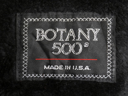 80s USA製 Botany 500 ギャング コート メンズ M / ヴィンテージ 裏ボア パイル フリース ライナー ハーフコート チェスター ジャケット 黒