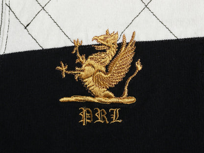 90s ポロ ラルフローレン ボーダー 長袖 ラガーシャツ メンズ M オールド ラグビー 長袖シャツ ポロシャツ カットソー ナンバリング 黒 白