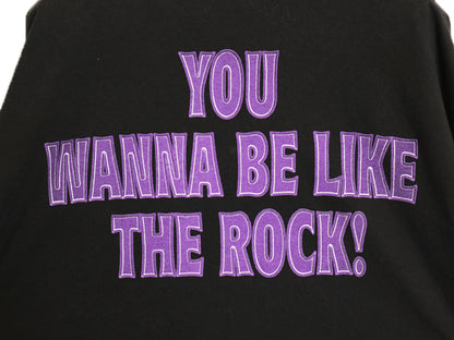90s ★ WWF オフィシャル ザロック プリント Tシャツ メンズ XL / オールド プロレス 当時物 ドウェインジョンソン ロック様 イラスト 黒