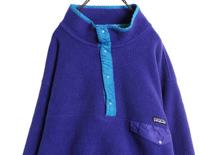 90s ★ パタゴニア スナップT メンズ XXL 92年製 オールド アウトドア フリース プルオーバー ジャケット Rマーク 旧タグ 大きいサイズ 青