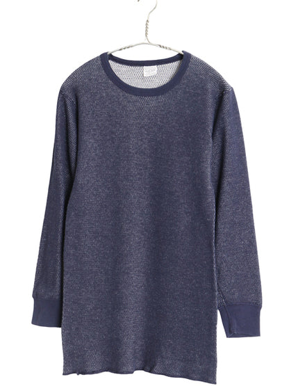 90s USA製 モーガンミルズ 2レイヤー 長袖 サーマル Tシャツ L 小さめ メンズ M 程/ オールド クルーネック アンダーシャツ ワッフル ロンT