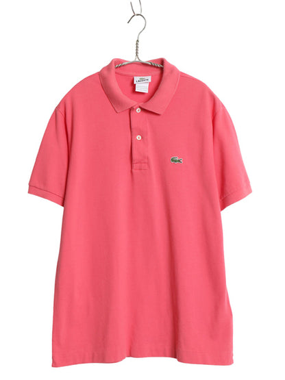 フランス 企画 ラコステ 鹿の子 半袖 ポロシャツ 4 メンズ M 程 半袖シャツ ワンポイント ボックス コットン カットソー トップス きれいめ