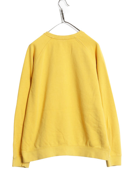 00s ナイキ スモール スウォッシュ 刺繍 スウェット メンズ L / 古着 オールド トレーナー 裏起毛 ワンポイント クルーネック シンプル 黄