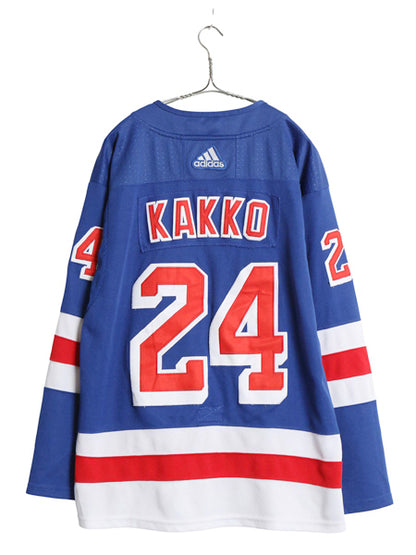 レンジャーズ ホッケー ジャージ メンズ L 程/ NHL オフィシャル アディダス アイスホッケー ユニフォーム ゲームシャツ 長袖シャツ 重ね着