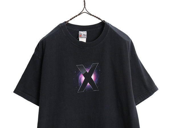 00s ★ アップル MAC ロゴ プリント Tシャツ メンズ L 古着 オールド 企業物 当時物 コンピューター テック グラフィック 両面 イラスト 黒