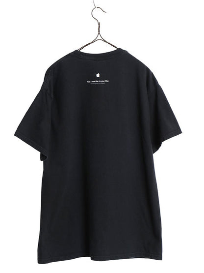 00s ★ アップル MAC ロゴ プリント Tシャツ メンズ L 古着 オールド 企業物 当時物 コンピューター テック グラフィック 両面 イラスト 黒