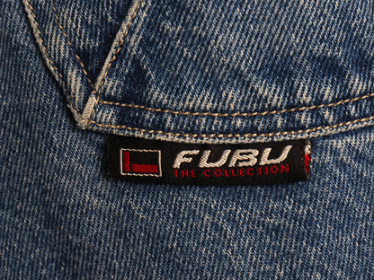 90s 00s ☆ FUBU デニム カーゴ ショーツ メンズ 36 / 古着 オールド Y2K ストリート バギー ルーズ ヒップホップ ジーパン ショートパンツ