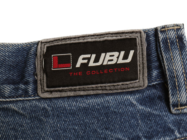 90s 00s ☆ FUBU デニム カーゴ ショーツ メンズ 36 / 古着 オールド Y2K ストリート バギー ルーズ ヒップホップ ジーパン ショートパンツ