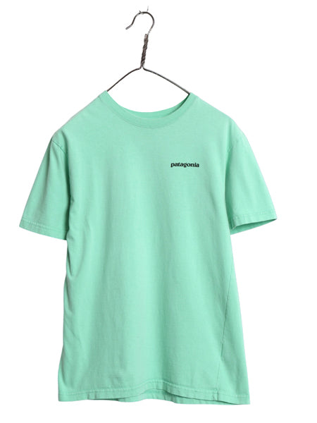 パタゴニア 両面 プリント 半袖 Tシャツ メンズ XS 17年製 アウトドア P6 ボックスロゴ オーガニック コットン カットソー クルーネック 緑