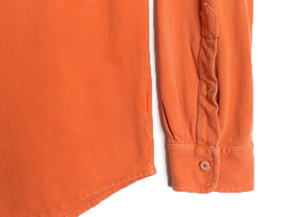 ラルフローレン フェザーウェイト メッシュ 長袖 ボタンダウン シャツ メンズ L / ポロ 鹿の子 コットン ワンポイント ワイシャツ オレンジ