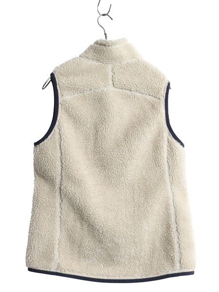 エルエルビーン パイル フリース ベスト レディース M / 古着 ボア 毛足 前開き 重ね着 アウトドア フルジップ ハイネック ナチュラル 防寒