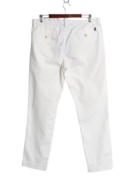 ポロ ラルフローレン チノ パンツ メンズ 34 30 / STRETCH SLIM FIT スラックス ノータック ストレート チノパン アーミー タイプ ホワイト