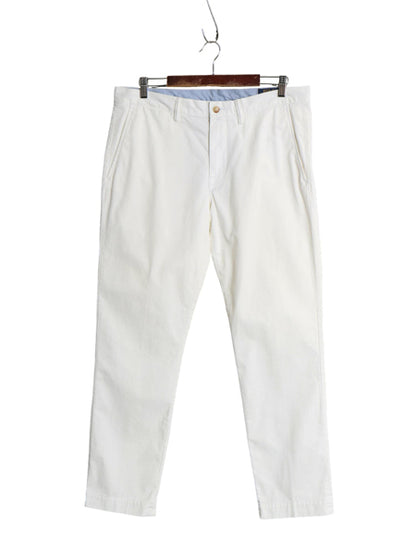 ポロ ラルフローレン チノ パンツ メンズ 34 30 / STRETCH SLIM FIT スラックス ノータック ストレート チノパン アーミー タイプ ホワイト