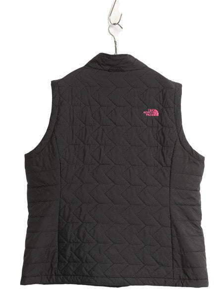 ノースフェイス 中綿 ナイロン ベスト レディース XXL / アウトドア 重ね着 前開き フルジップ ハイネック キルティング 大きいサイズ 黒