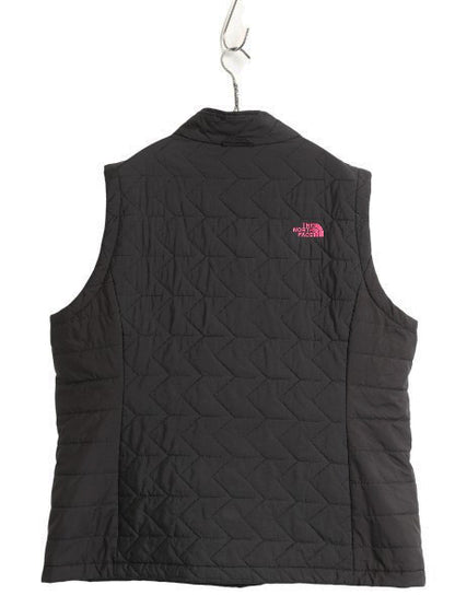 ノースフェイス 中綿 ナイロン ベスト レディース XXL / アウトドア 重ね着 前開き フルジップ ハイネック キルティング 大きいサイズ 黒