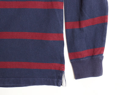 ポロ ラルフローレン ボーダー 長袖 ラガーシャツ メンズ M / CLASSIC FIT ラグビー ワンポイント ポニー 刺繍 コットン ボックス ツートン