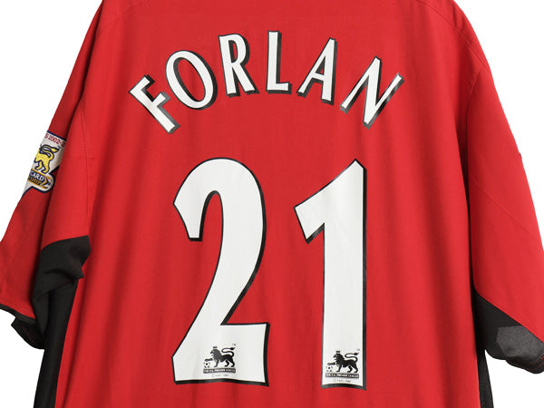 00s ☆ ナイキ マンチェスター ユナイテッド フォルラン サッカー ユニフォーム メンズ M / 03 04 当時物 プレミアリーグ フットボール 赤