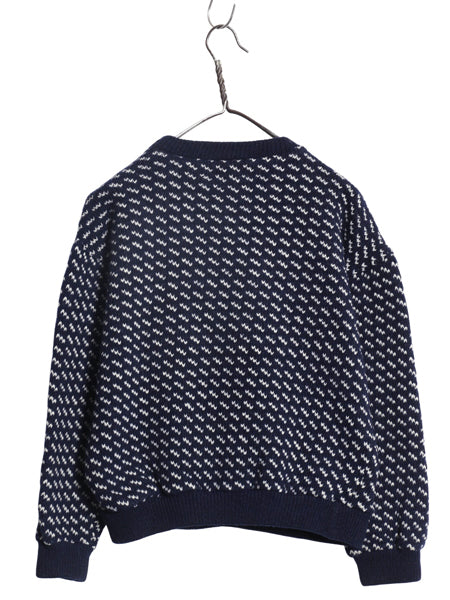 70s 筆記体タグ ノルウェー製 ★ エルエルビーン バーズアイ ニット セーター レディース S / 古着 ヴィンテージ ウール ノルディック 総柄