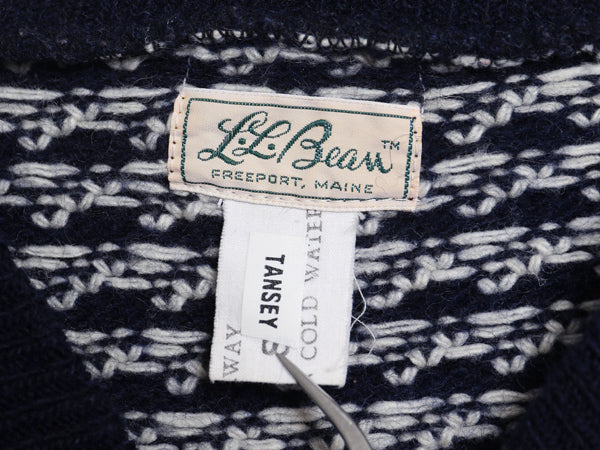 70s 筆記体タグ ノルウェー製 ★ エルエルビーン バーズアイ ニット セーター レディース S / 古着 ヴィンテージ ウール ノルディック 総柄